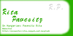 rita pavesitz business card